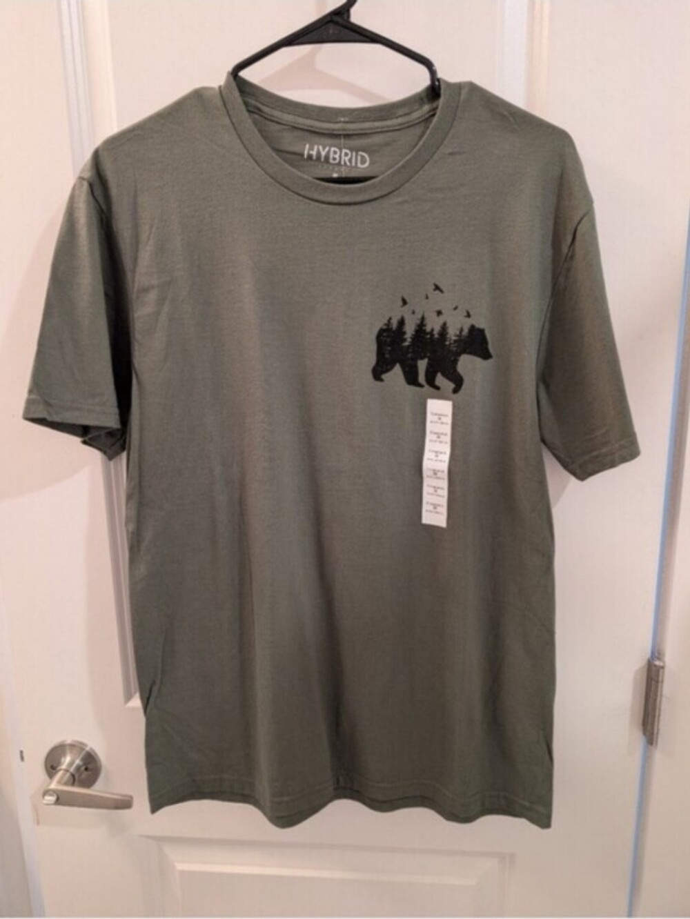 NWT - Men's Olive/Army Green Woodland Bear T-shirt